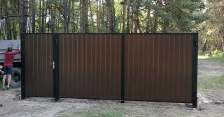 Купить распашные ворота из профнастила Мариинск, цена от 2741 руб.